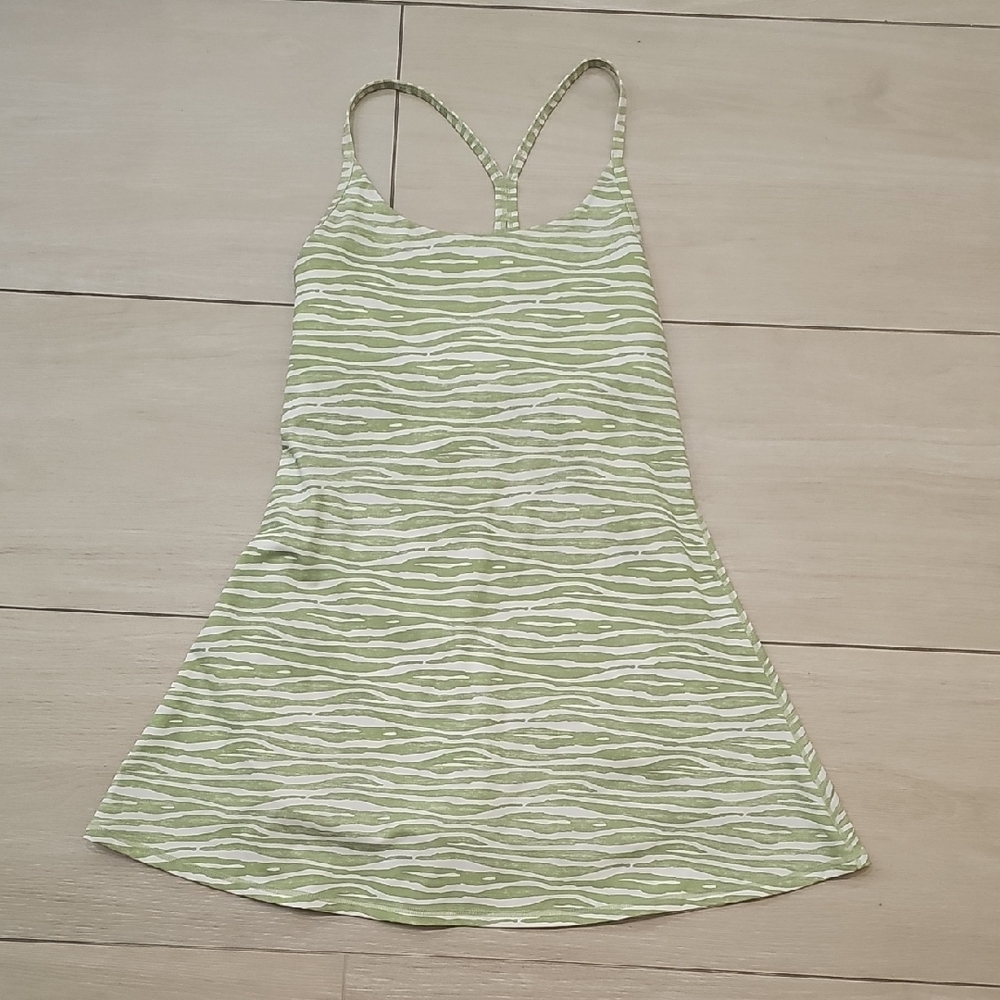 Halara Green and White Striped Dress